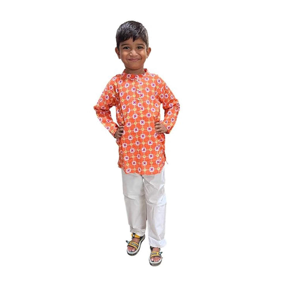 Maitreyo Baby Boy' Cotton Bright Color Kurta Pyjama Set-1